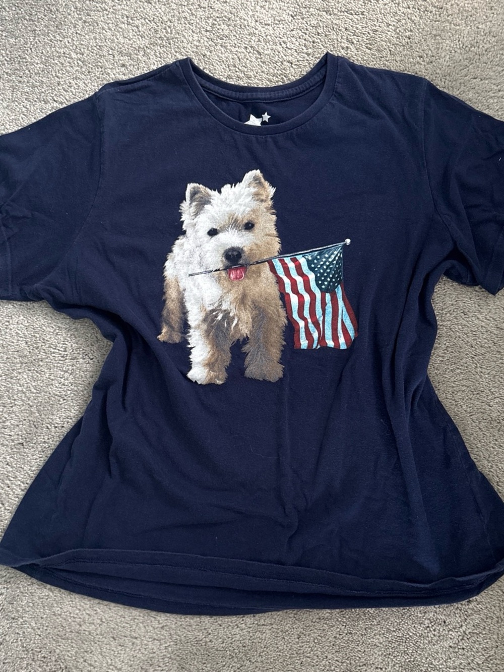 Americana Patriotic Navy Westie Dog Tee